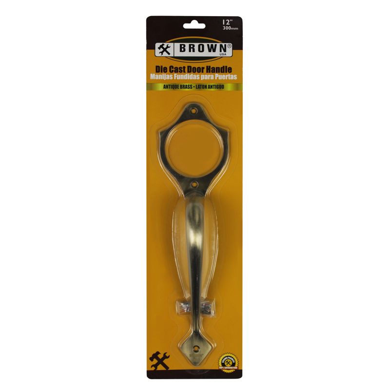 Brown 12 in. Antique Brass Diecast Door Pull [TR005]
