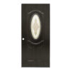 36 in. x 80 in. 3-Panel Oval Glass Brown Steel Door [CM11] JX-G22