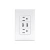 Troen White Decorative Plug & Cover with USB-Port [A136-ETW-6C2U]