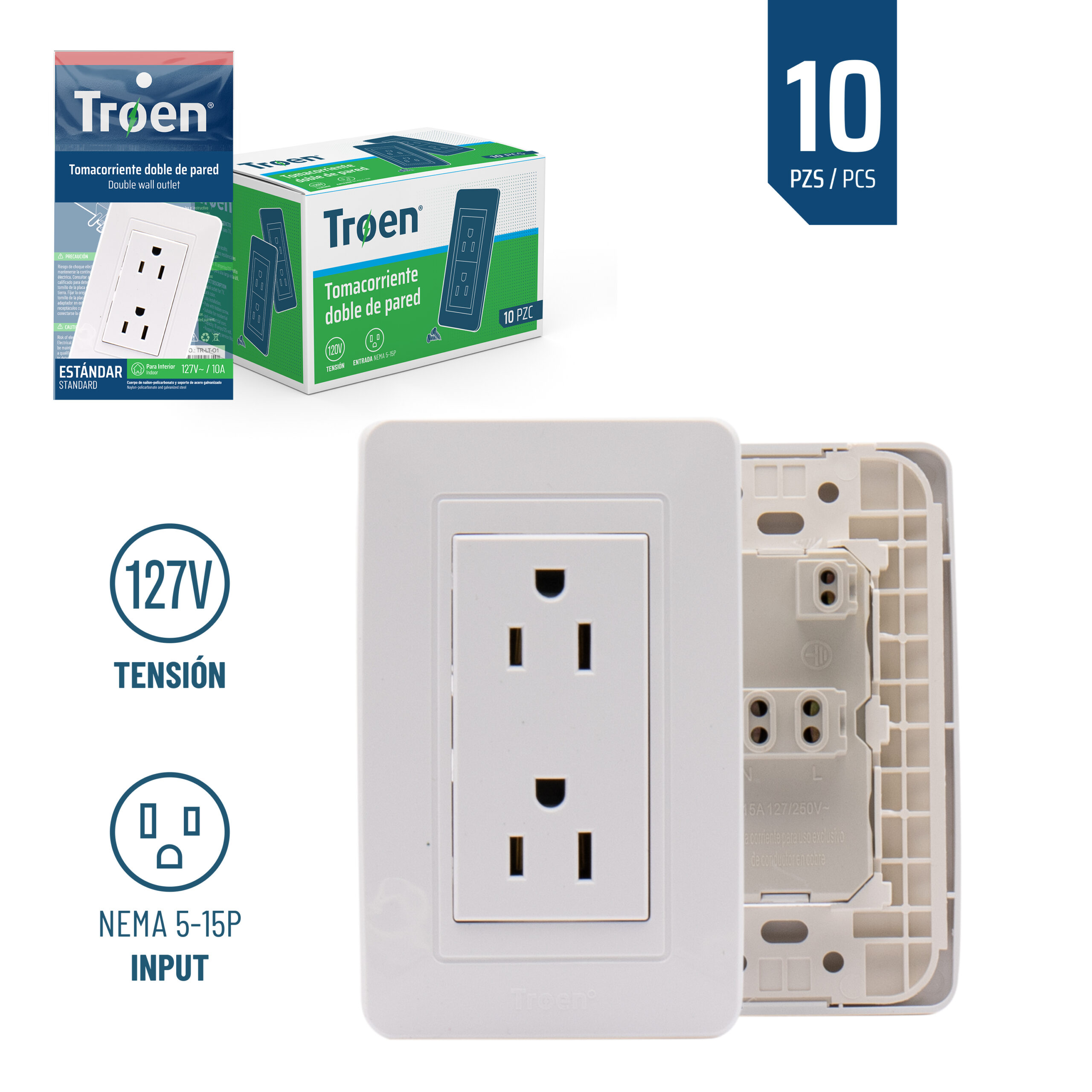 Decorative White Round Edge Plug &amp; Cover [A136-ET118Z-44]