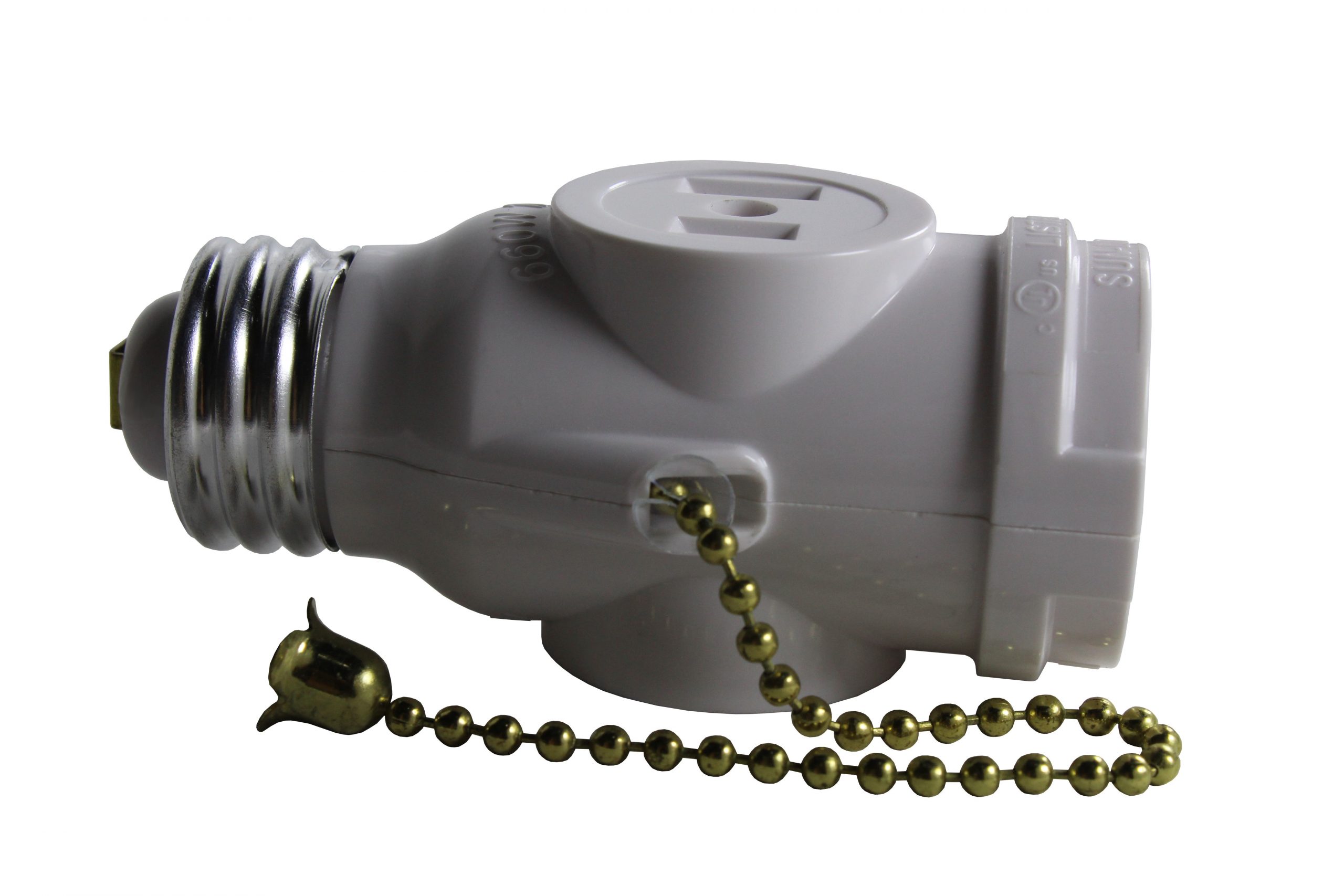 White Socket with Pull Chain With Outlet (Vista #6625 [#46065])