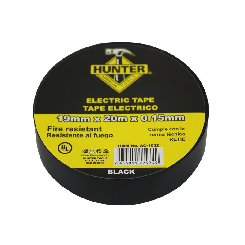 Hunter 3/4 in. x 20 ft. Black Electrical Tape [AC-1032]
