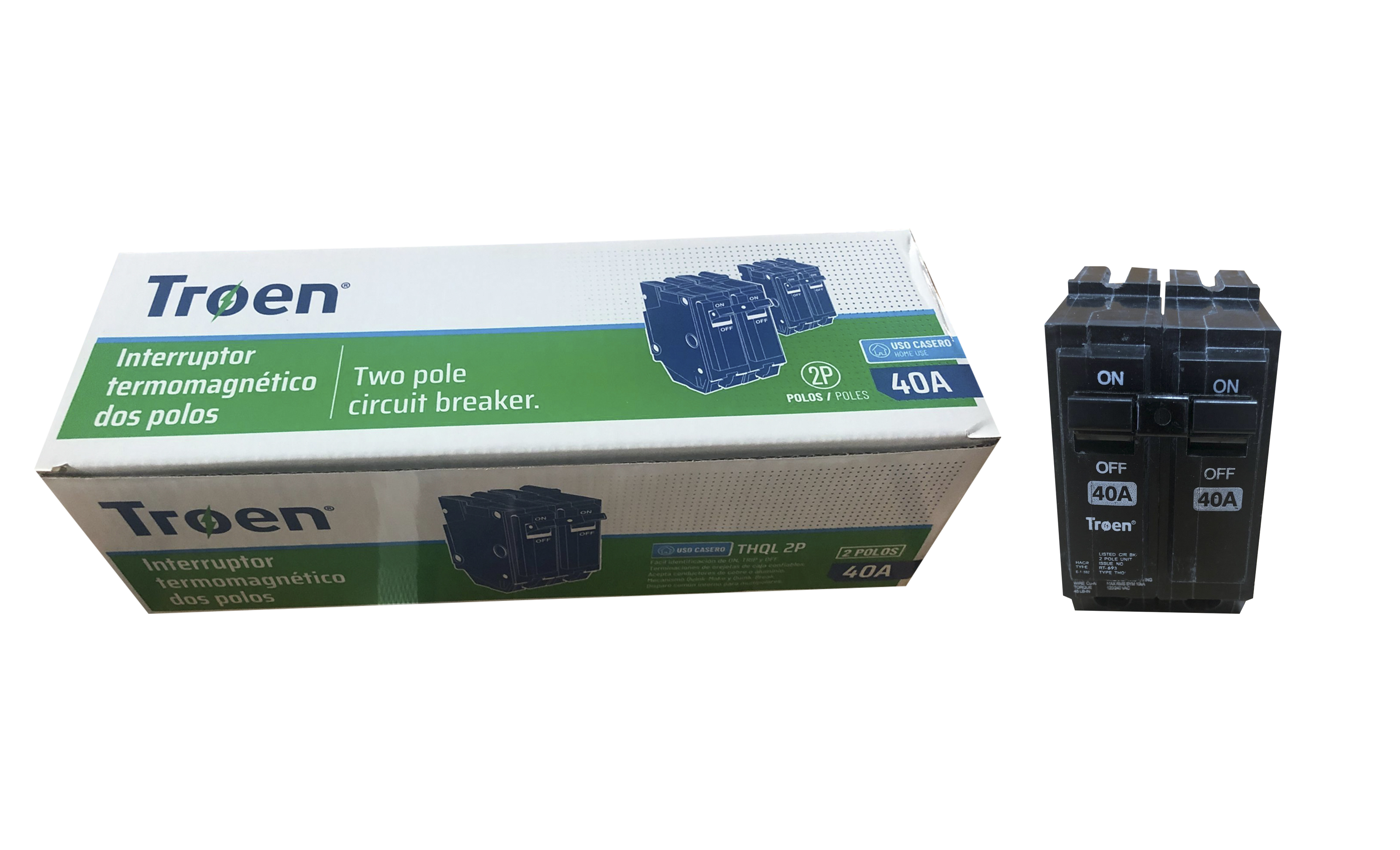 Troen 20A Double Pole Breaker [THQL-2P-20A]