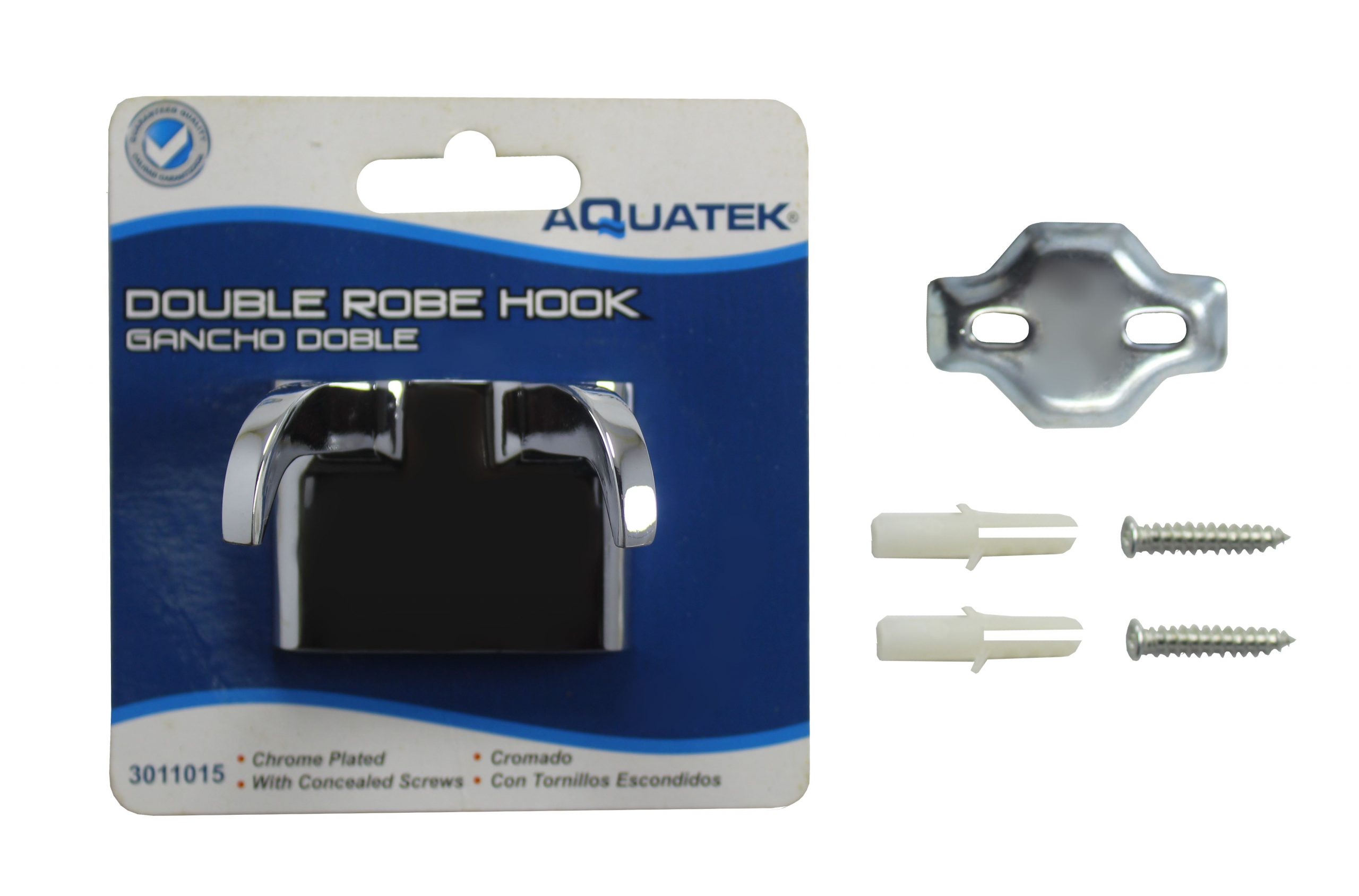 Aquatek Double Chrome Robe Hook with Concealed Screws [3011015]