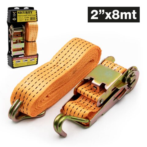 Security 2 in. x 8M Auto Ratchet Tie Down Strap [9A136-JS035-24]