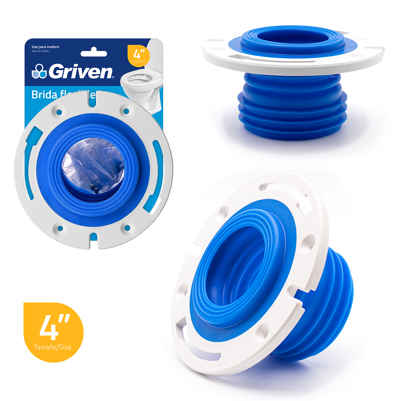 Griven 4 in. PVC Movable Toilet Flange [A367-MF001]