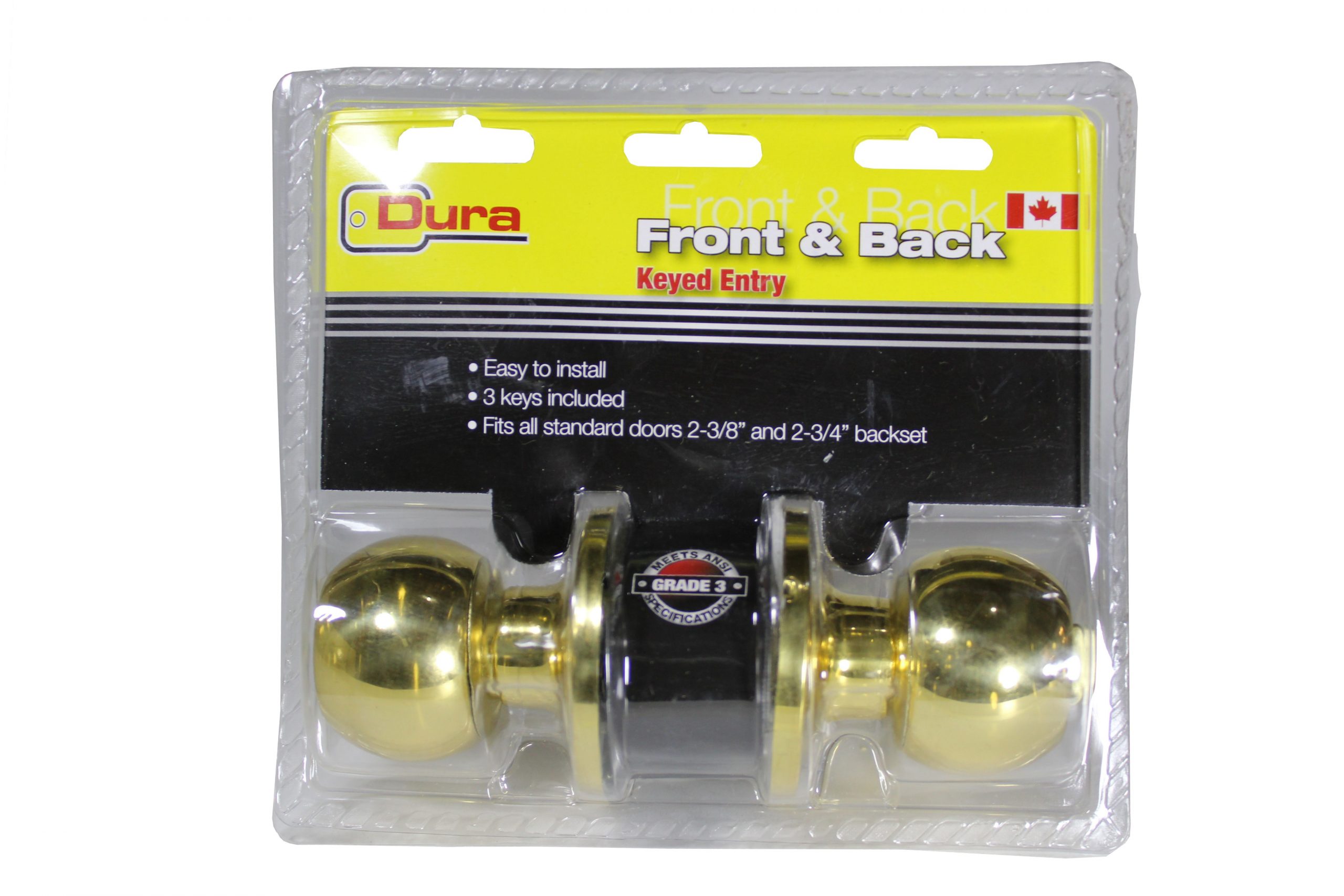 Dura Polished Brass Entrance Lock [6372-ET]