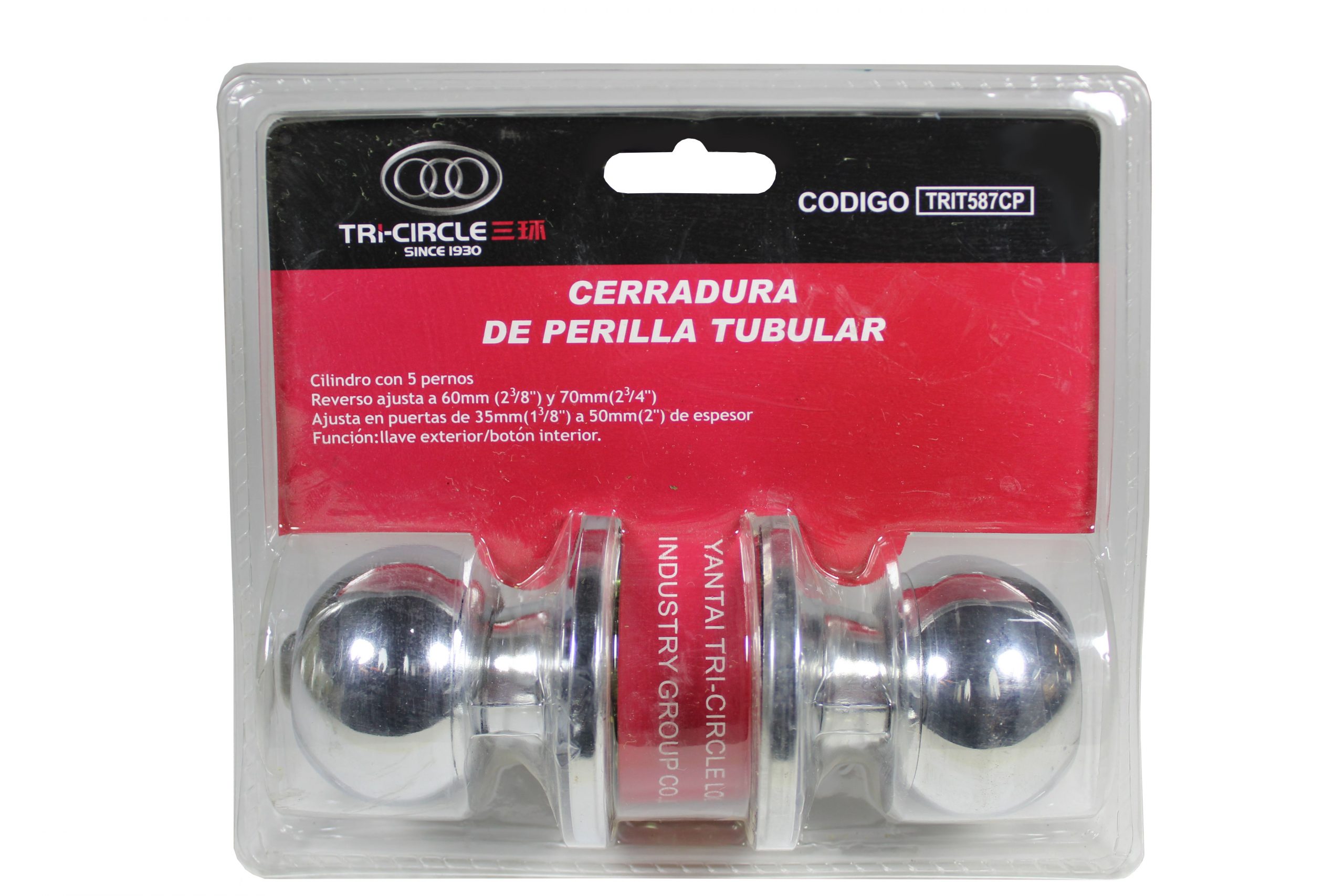 Tri-Circle Chrome Plated Entrance Lock [TRIT587/578CP]