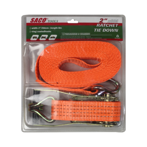 SACO 2 in. x 8M Auto-Ratchet Tie Down Strap [04-FR-19503]