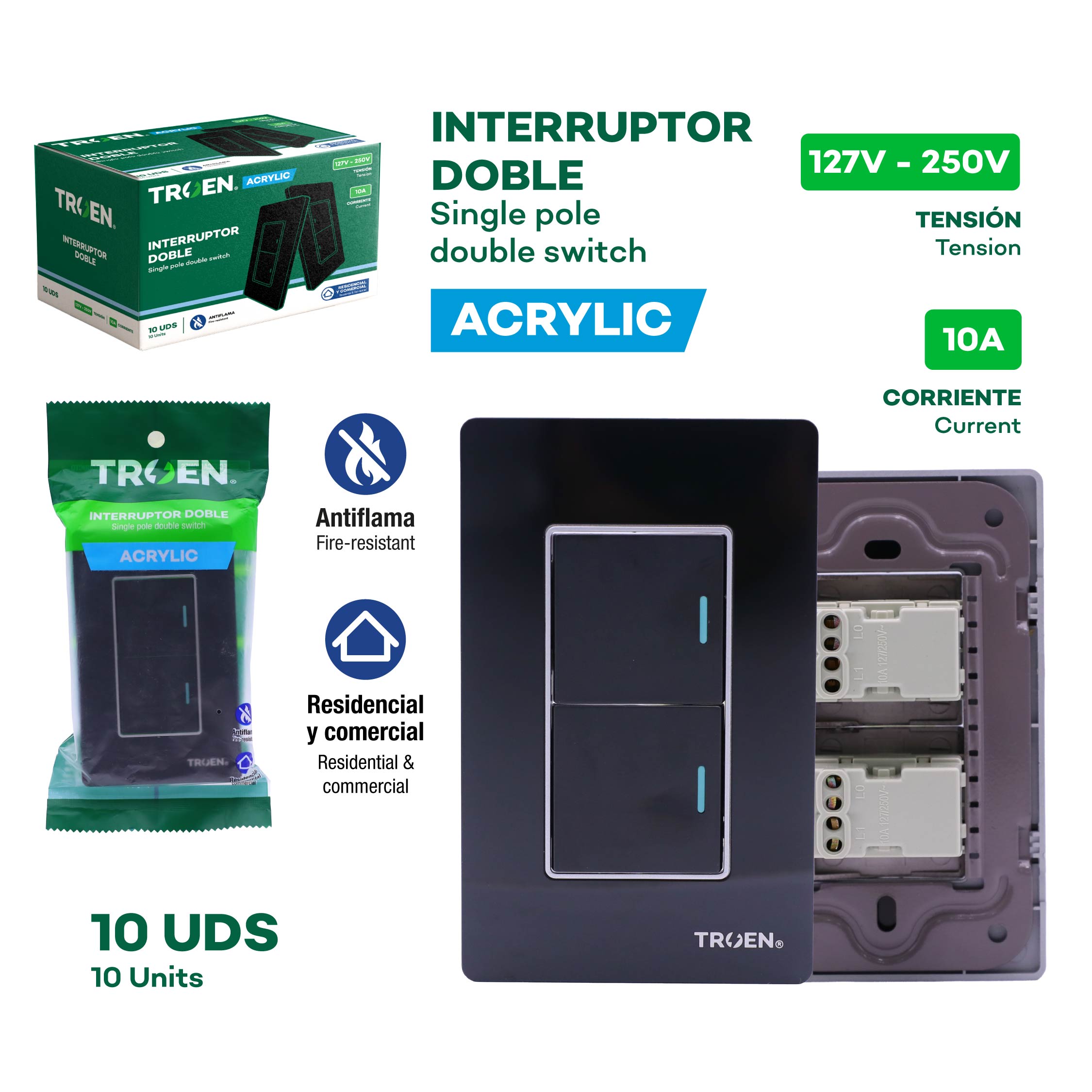 Troen Single Quiet Flush Switch [TR-ATB-2K]