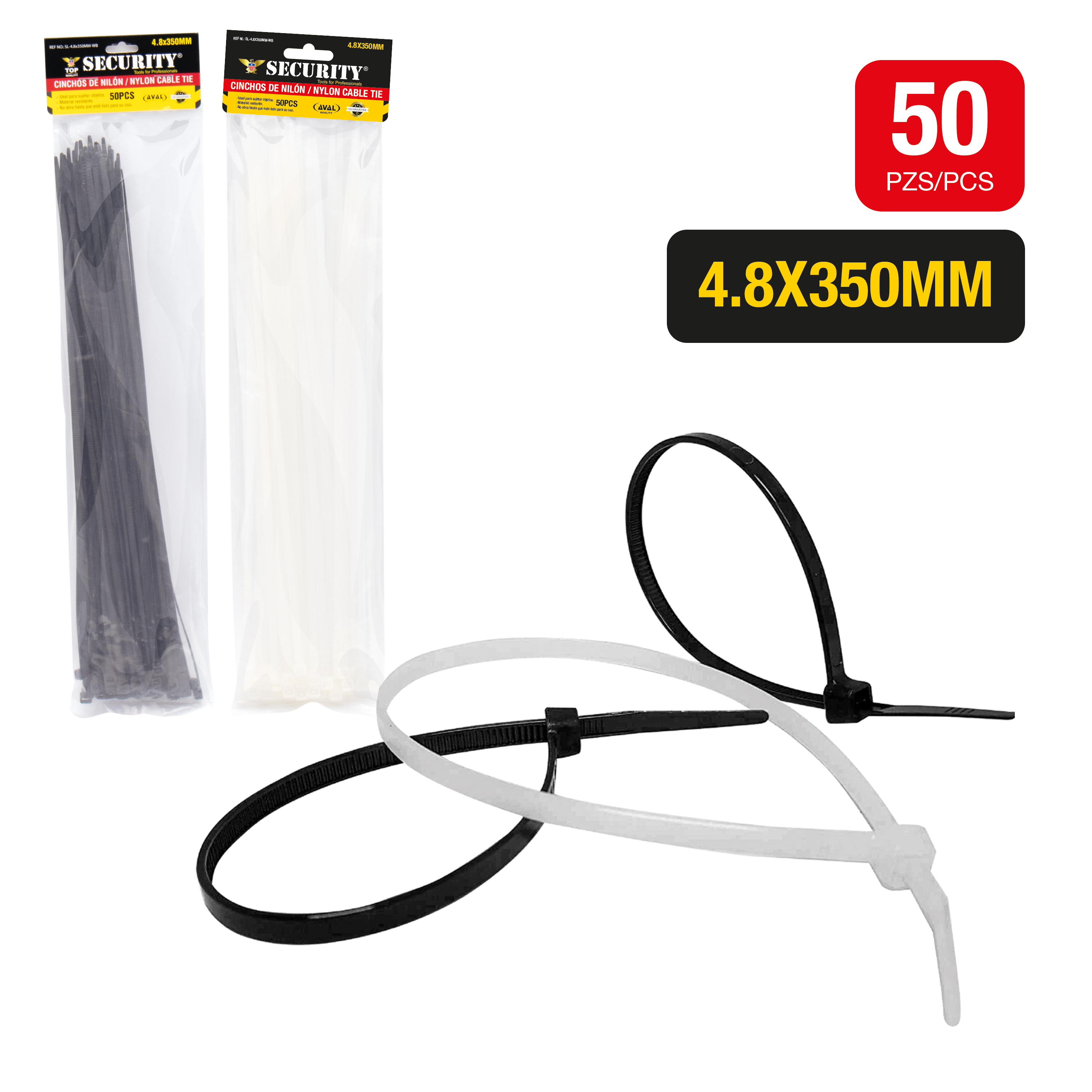 Security 4.8 x 350mm Cable Tie [SL-48X350MM-W-B]