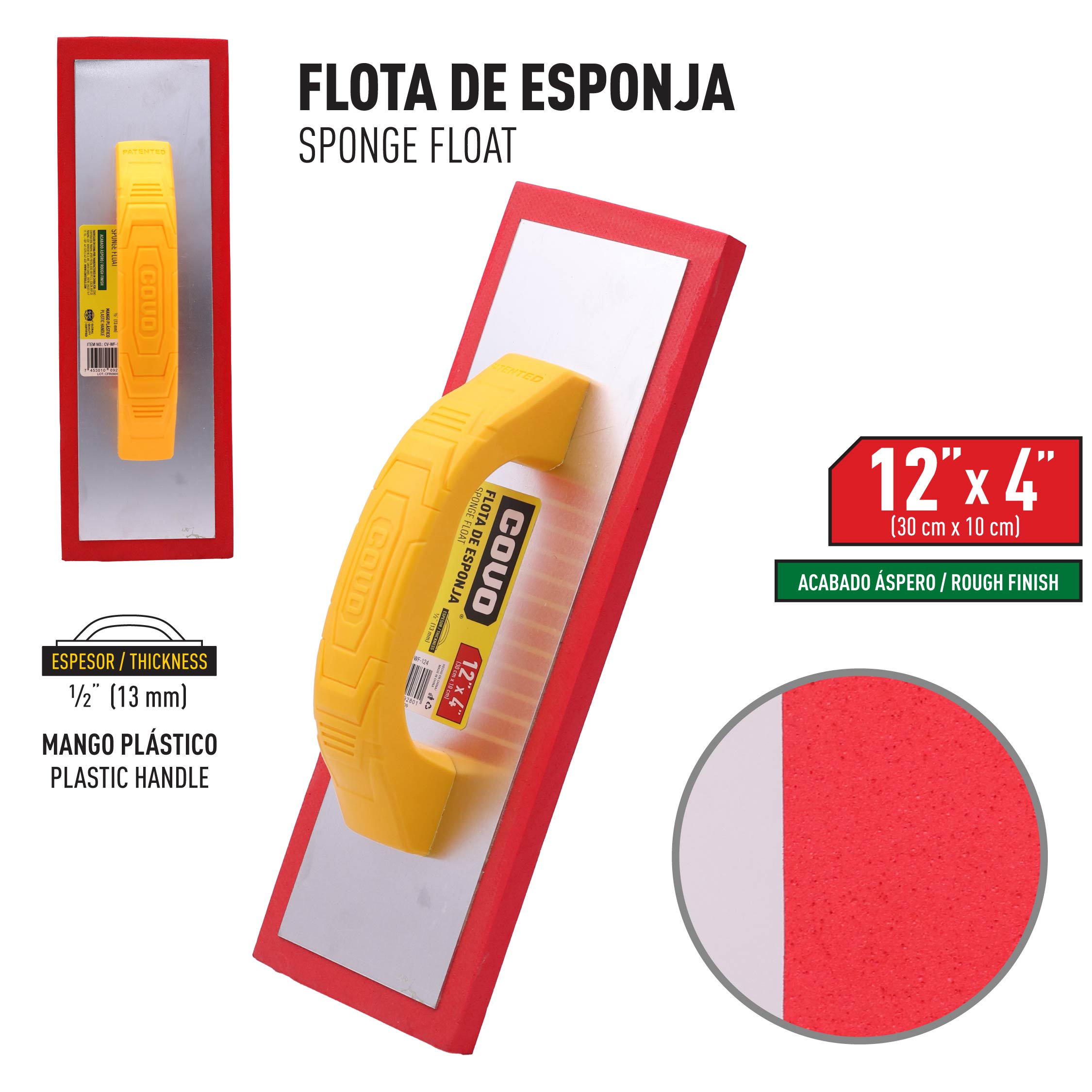 COVO 12 in. x 4 in. Float Sponge [CV-WF-124]