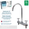 Griven Double Handle Chrome Kitchen Faucet [GVS-SCF-2B]