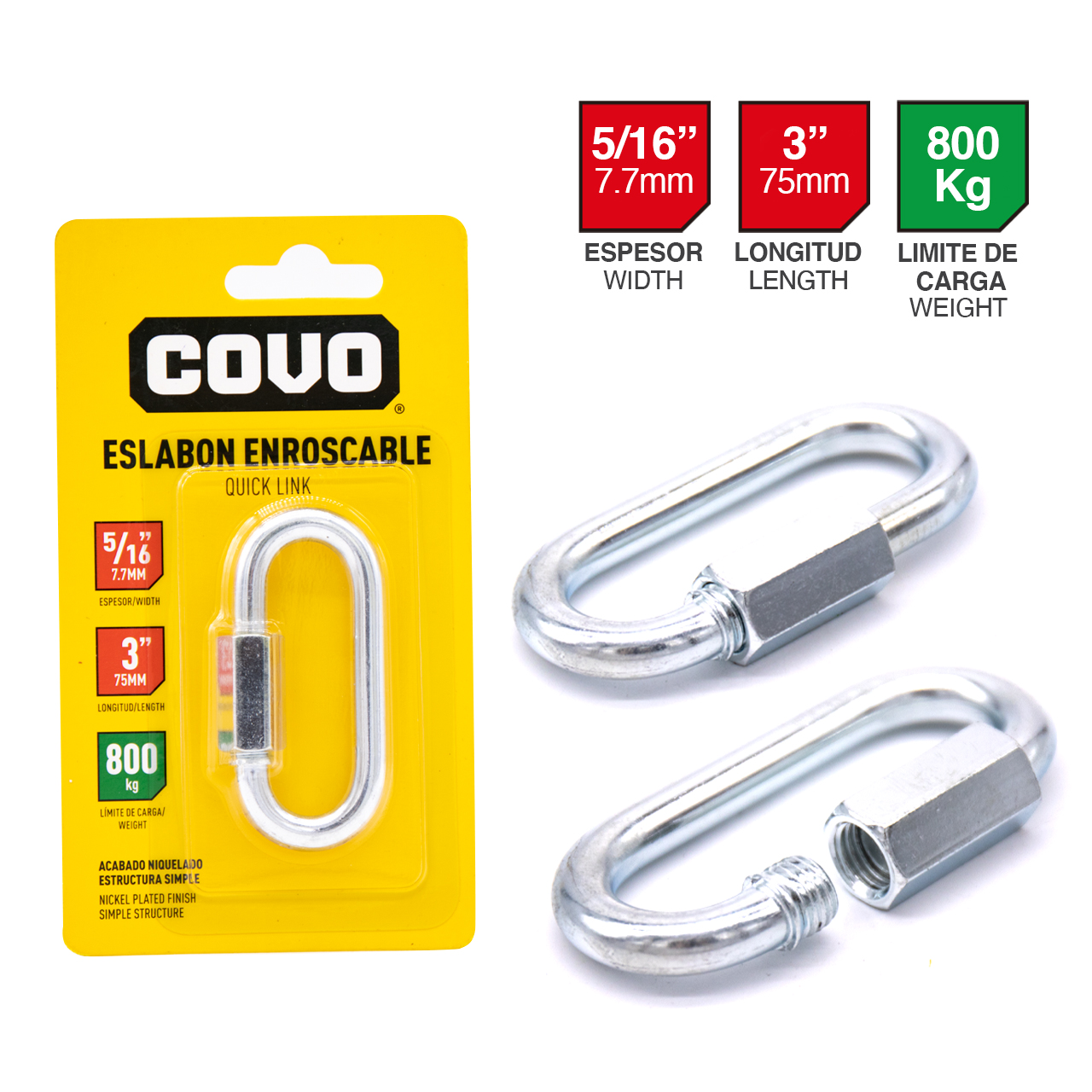 COVO 3 in. x 5/16 in. Quick Link [CV-HR-5016]