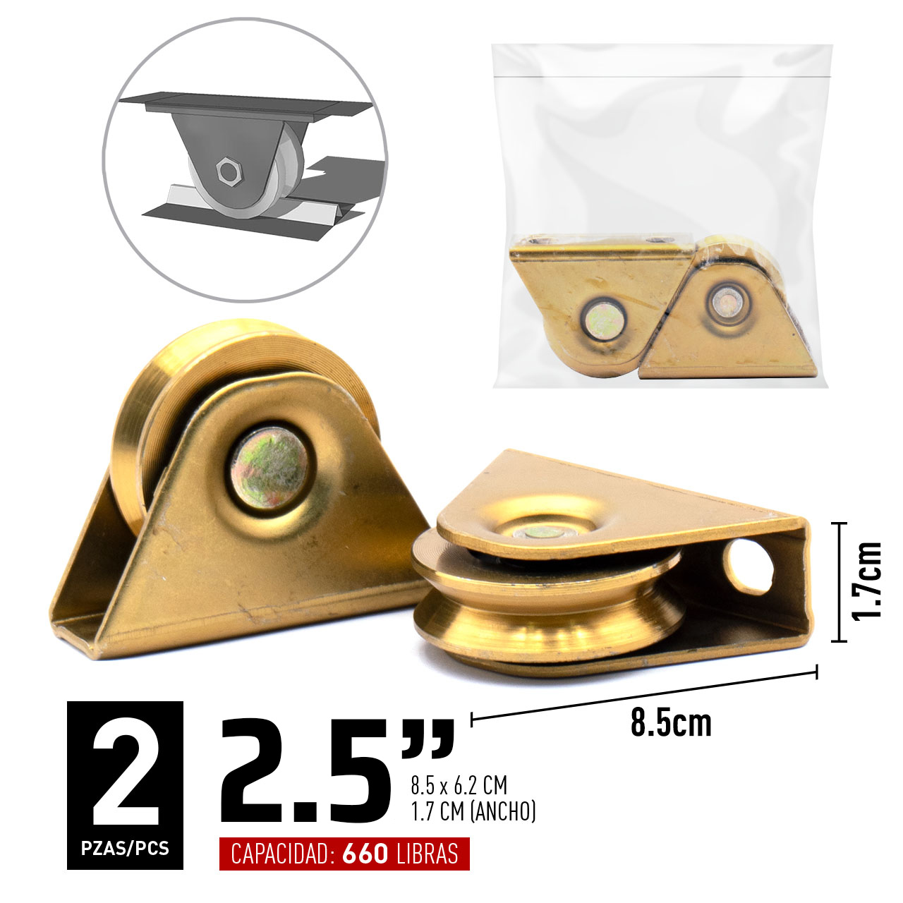 Security 2-1/2 in. Single Pulley [A307-HLV-60W]
