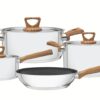 Tramontina Brava non-stick stainless steel cookware set with tri-ply base and faux wood handles [65300/310]