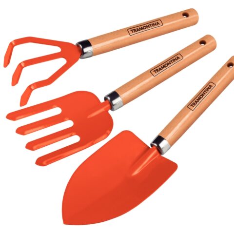 Tramontina Gardening Set Metal Pieces with Wooden Handle 3 Pieces [78100/801]