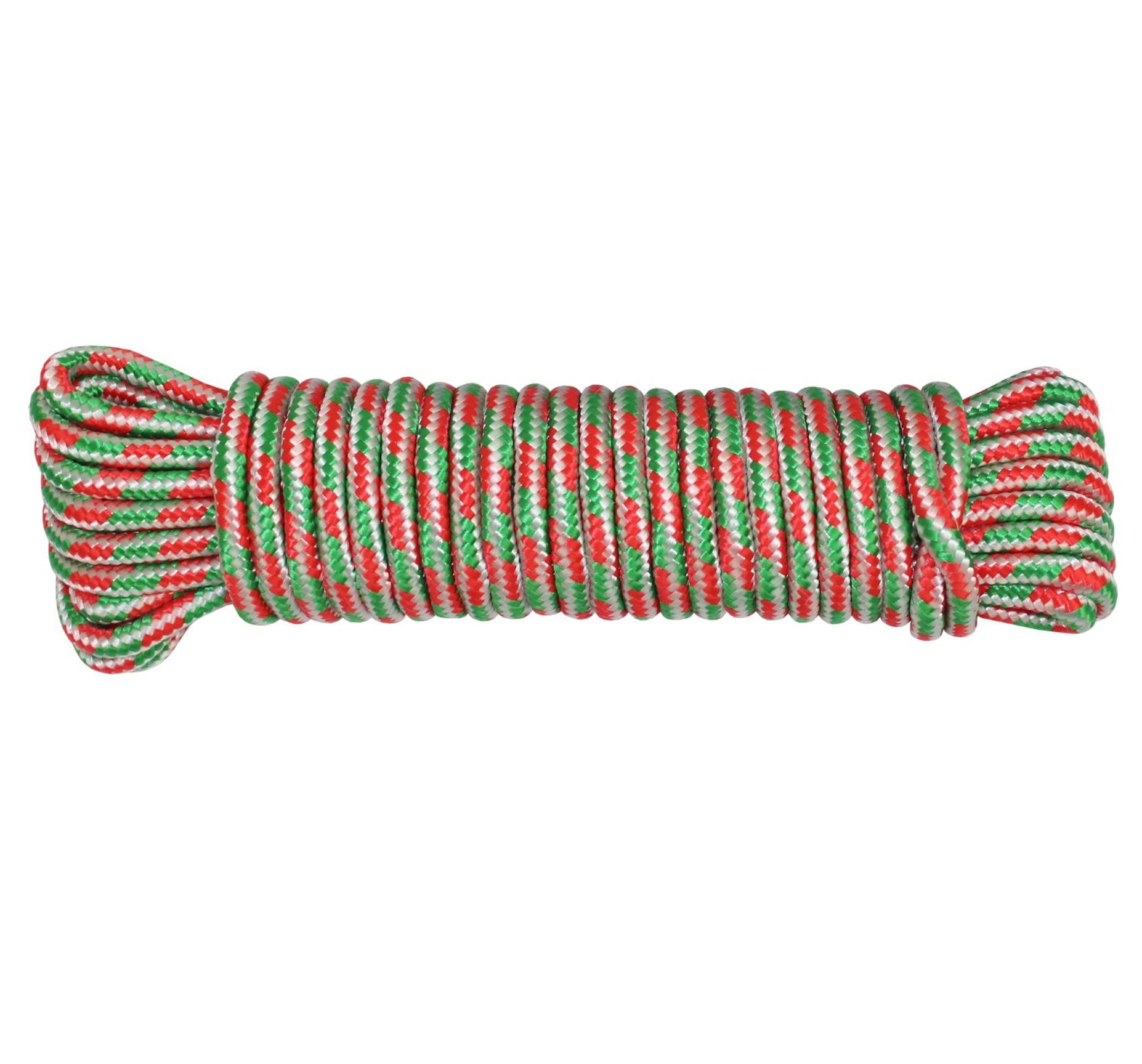 1/4 in. x 33 ft. Polypropylene Red & Green Rope