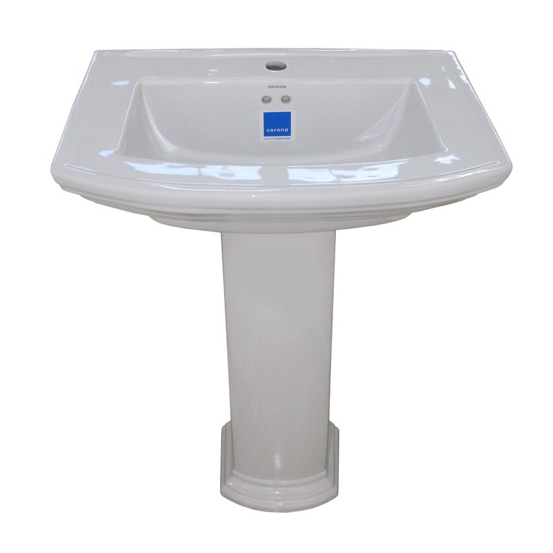 Corona Piamonte White Pedestal Basin