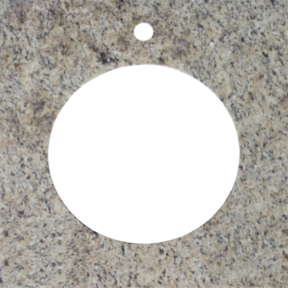 25 in. x 22 in. Giallo Ornamental Granite Basin Counter Top with Backsplash