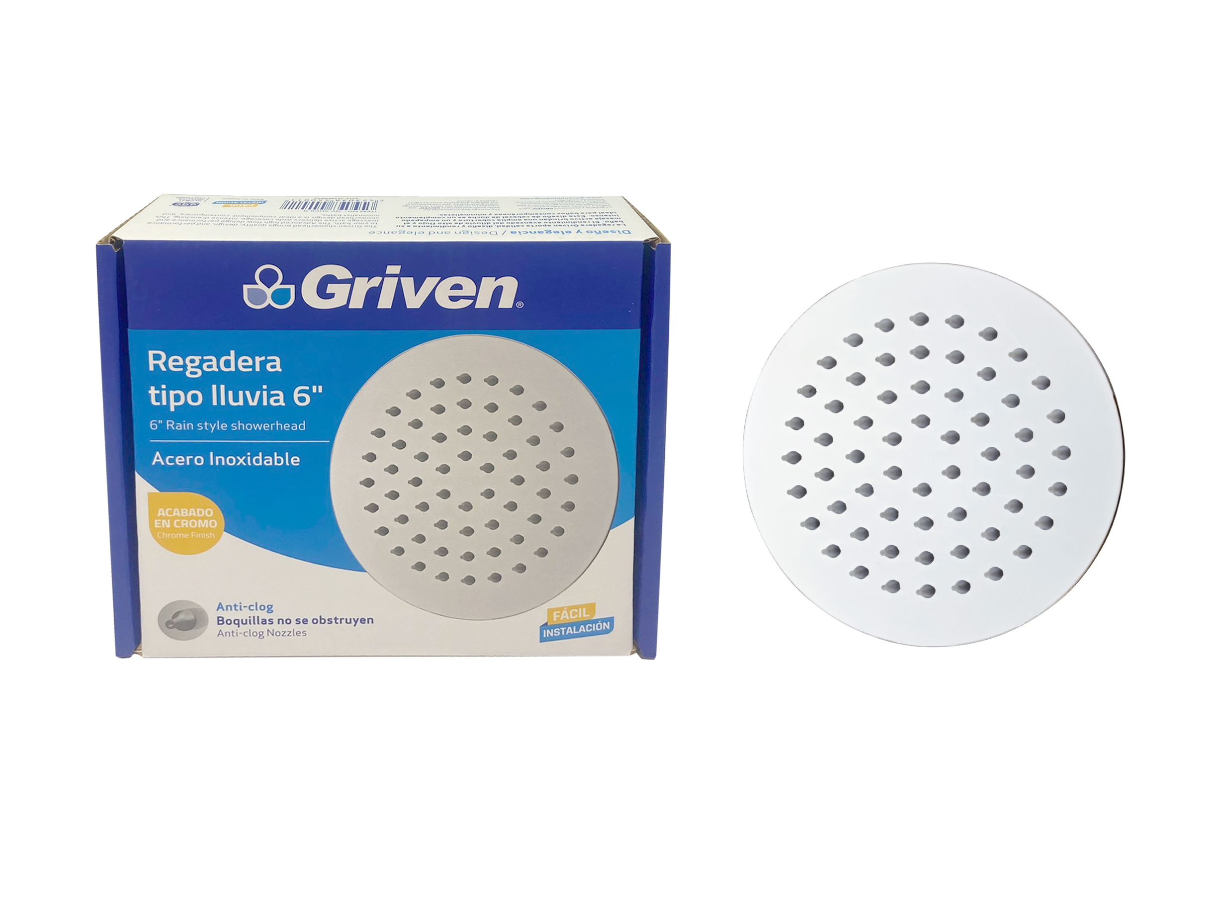 Griven 6 in. Rain-Style Shower Head [GV-SHC6-R]