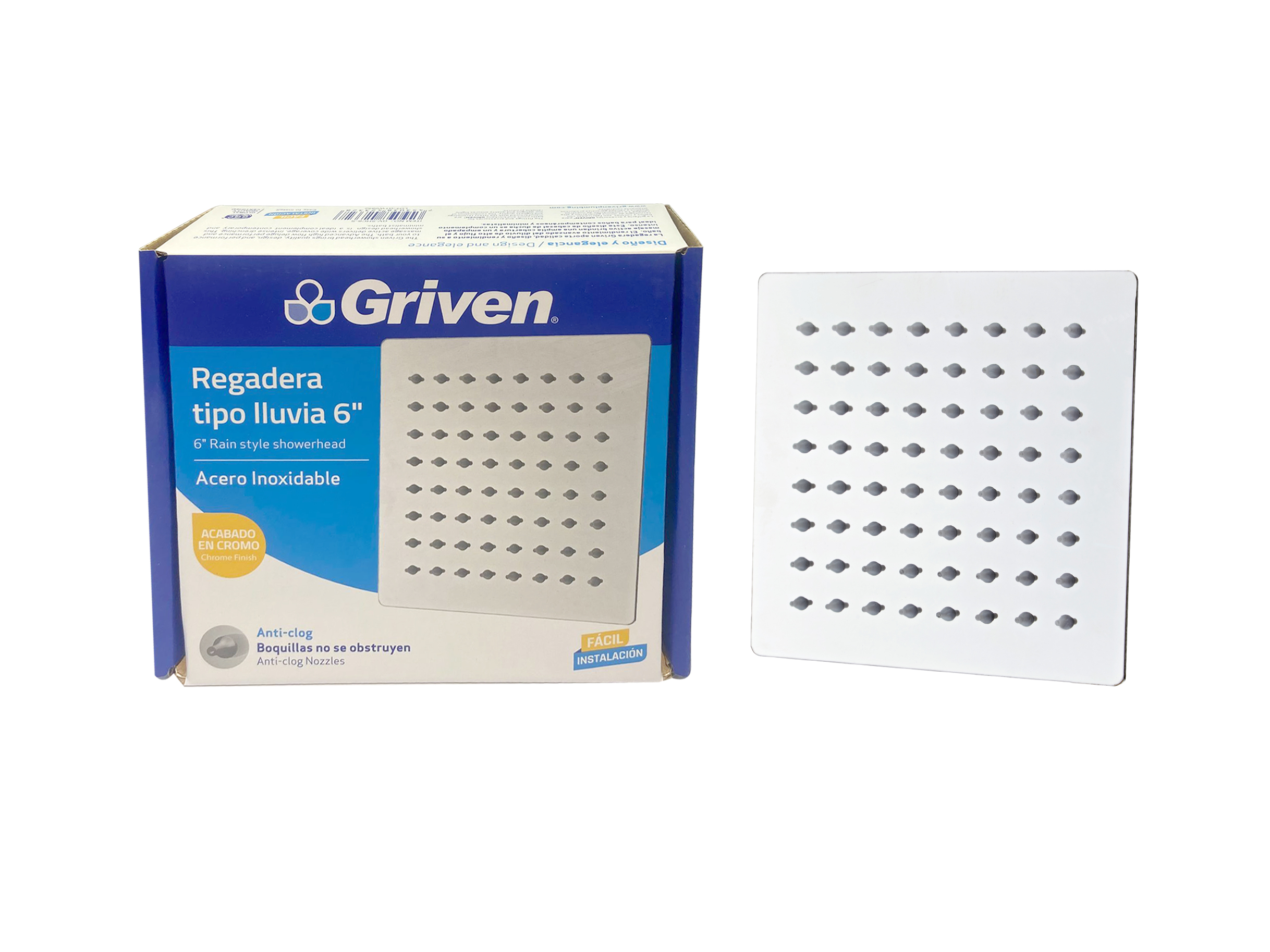 Griven 6 in. Rain-Style Shower Head [GV-SHC6-S]