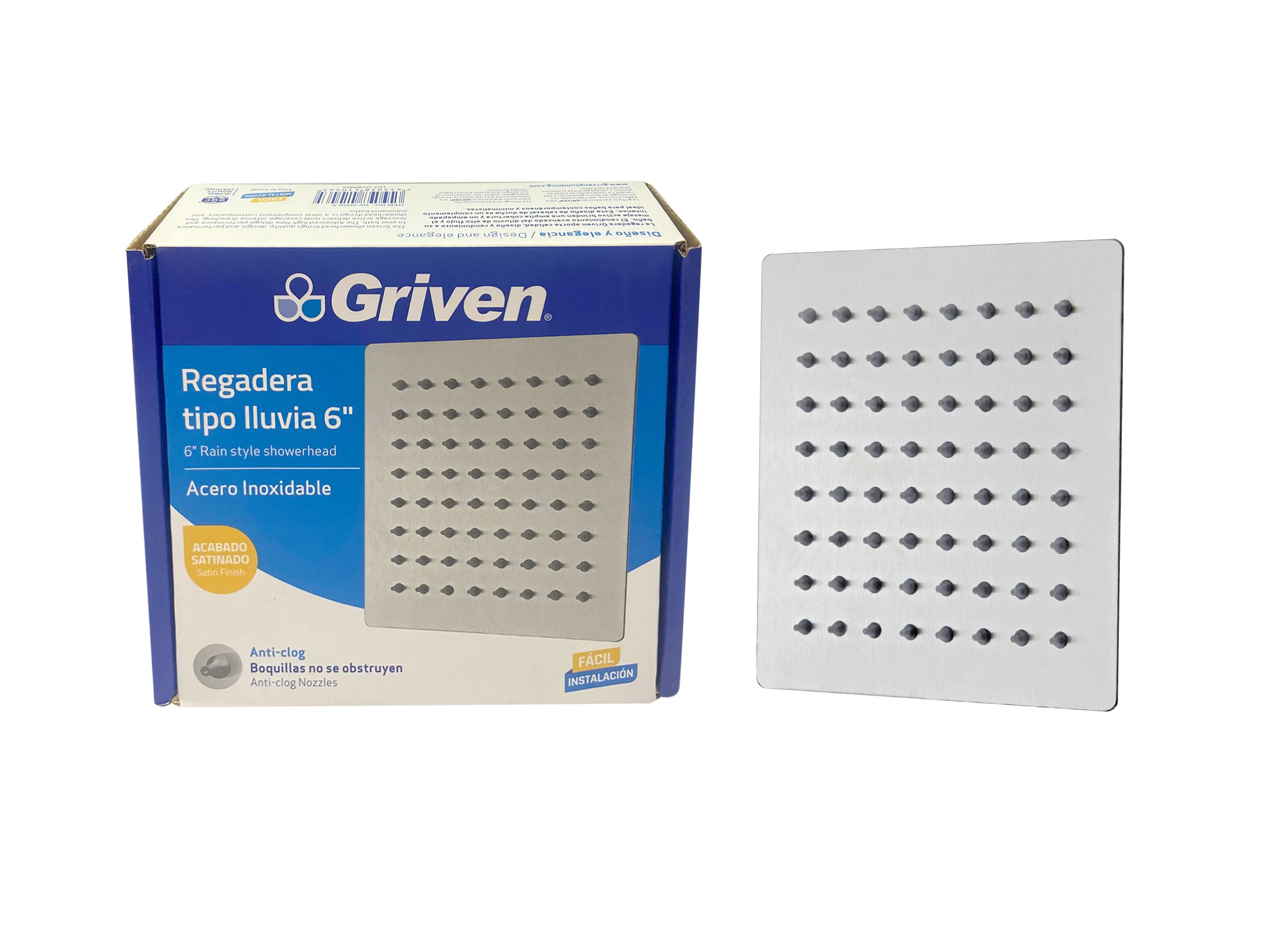 Griven 6 in. Rain-Style Shower Head [GV-SHS6-S]