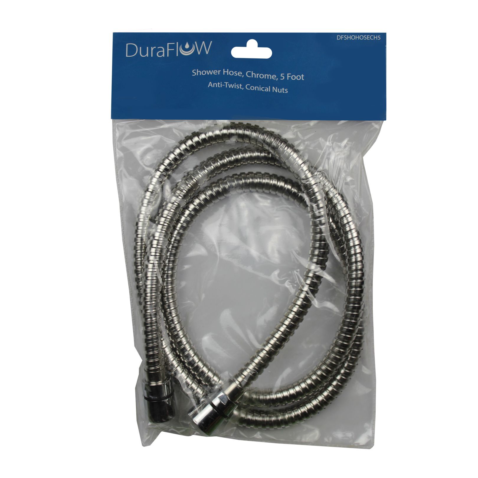 Duraflow 5 ft. Chrome Shower Hose[DFSHOHOSE-CH5]