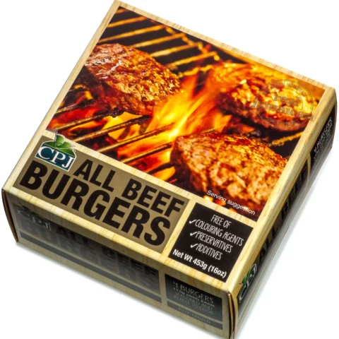 CPJ SEASONED BEEF BURGERS 15OZ
