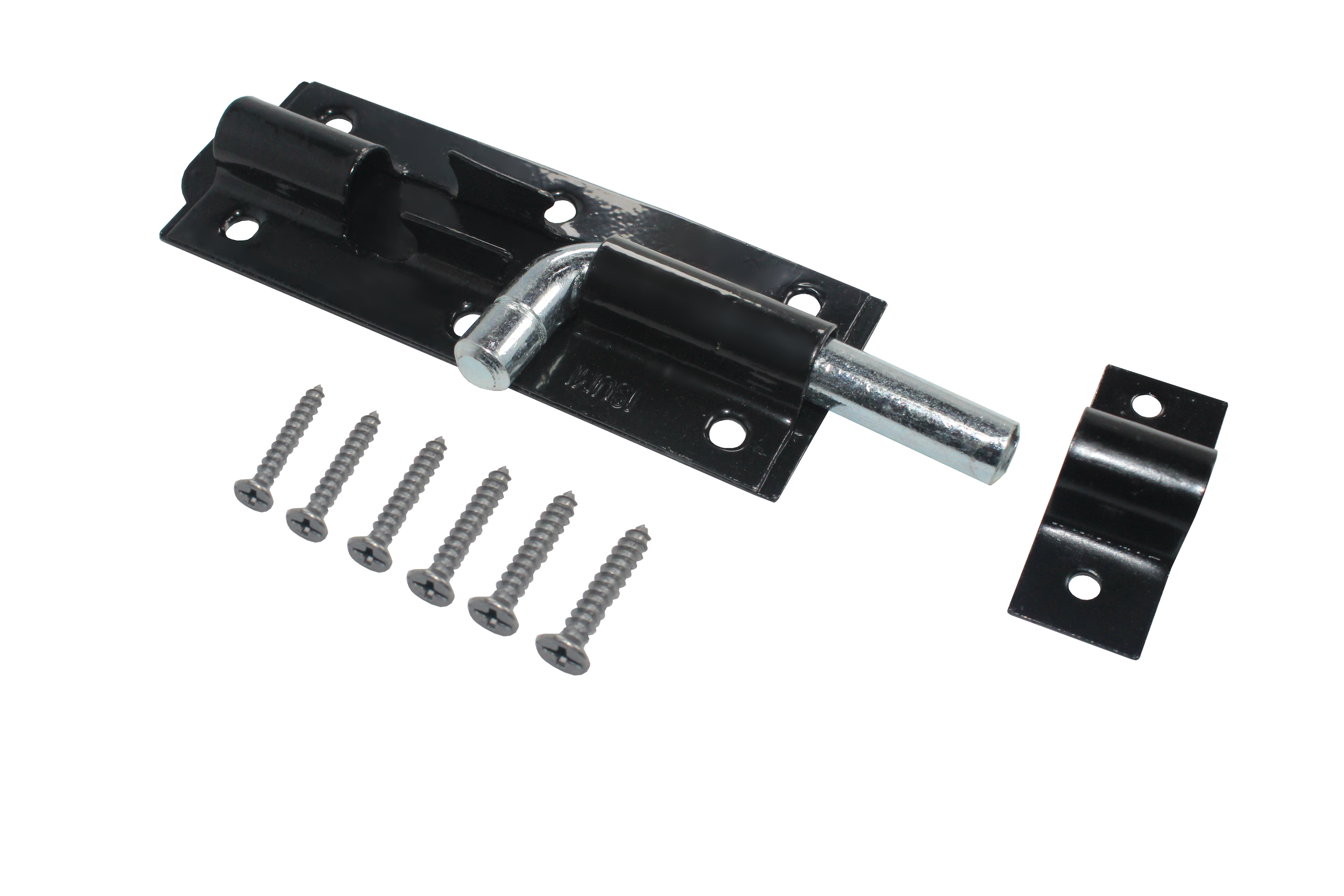 4 in. Heavy Duty Black Tower Bolt