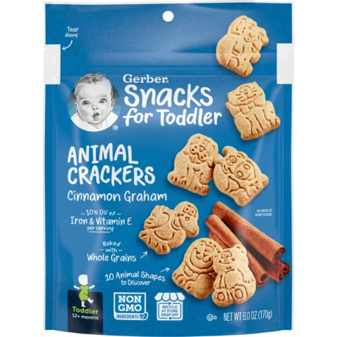 GERBER SNACKS FOR TODDLER ANIMAL CRACKERS 6.0oz (170g)