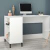 BRV White Computer Desk With Black Feet And Storage [BC 78-198]
