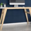 BRV White Computer Desk With Oak Agular Feet [BC 79-157]