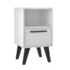 BRV White Side Table With Draw [Black Accent] [BPP 05-205]