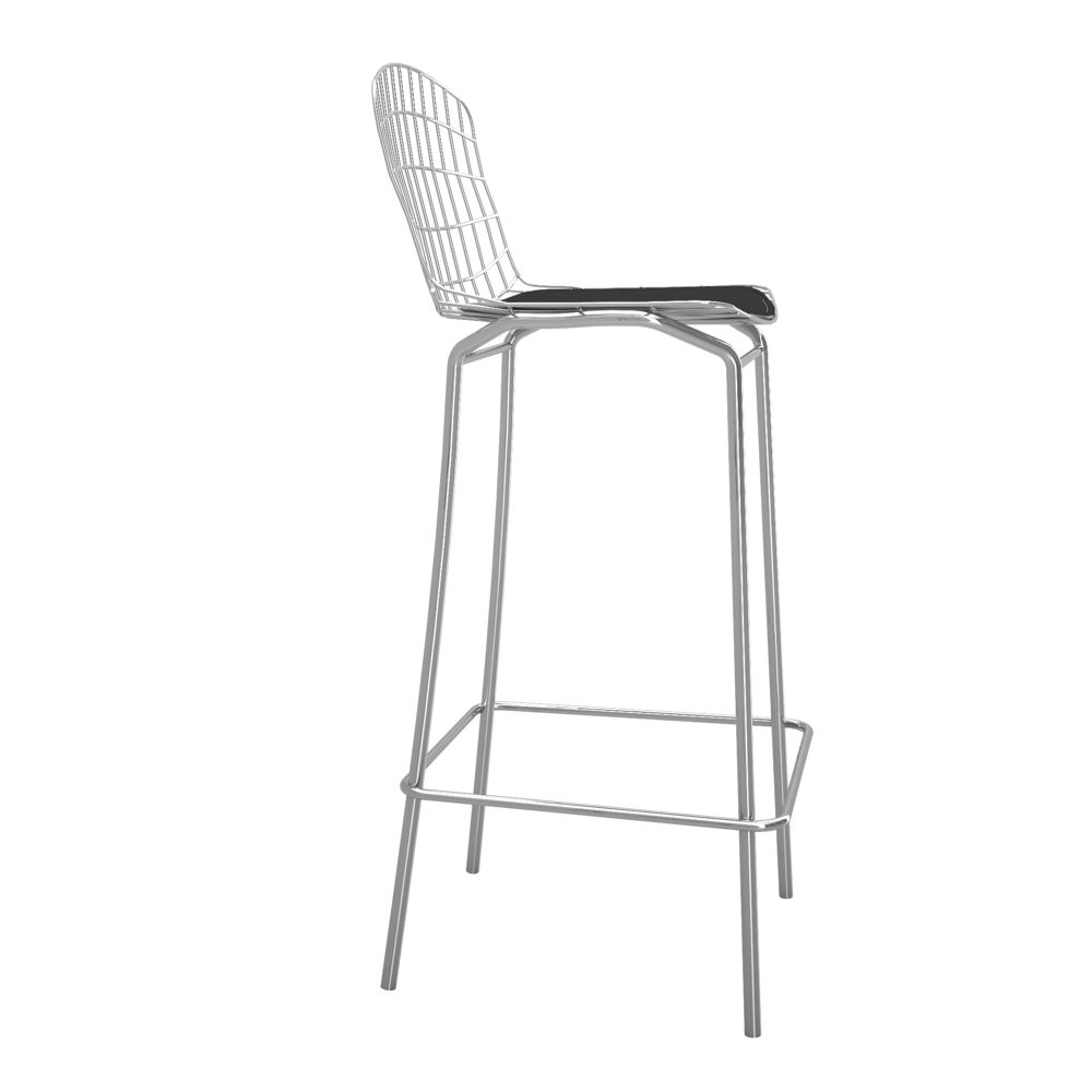 BRV Chromed Steel High Chair With Black Vinyl Seat [PB220001]