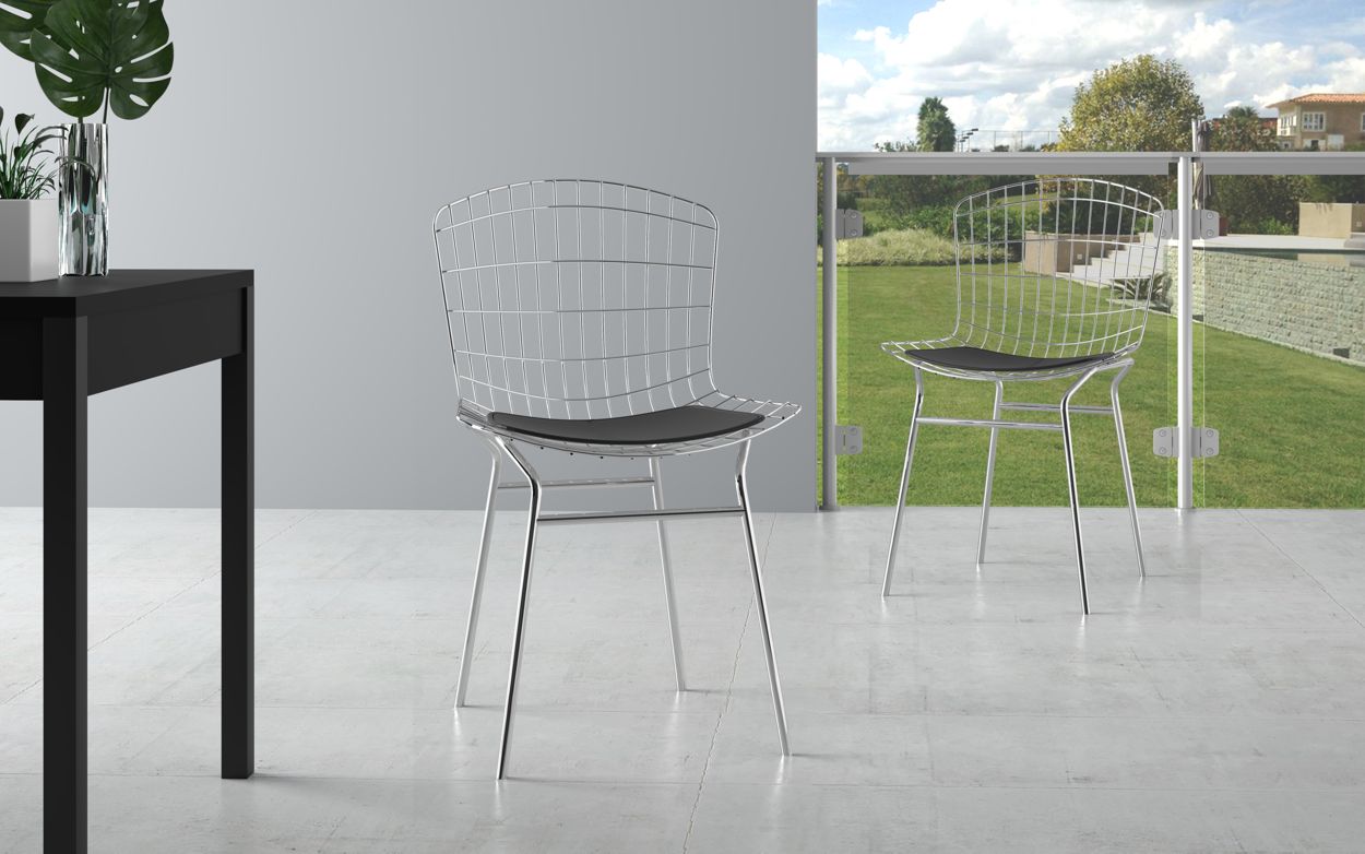 BRV Chromed Steel Chair With Black Vinyl Seat [PC220001]