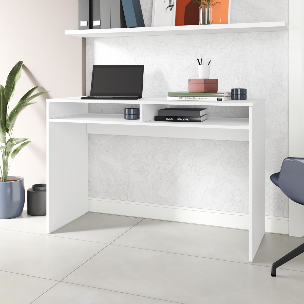 BRV White Computer Desk With 2 Storage Compartments [BC 82-06]