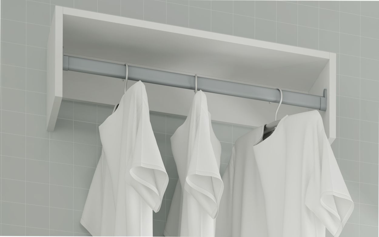 BRV 2 ft. White Floating Clothes Rack [BS 30-06]