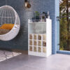 GenialFlex Havai White Bar Storage Unit with 2 Glass Door Cabinet [0197B.0007]