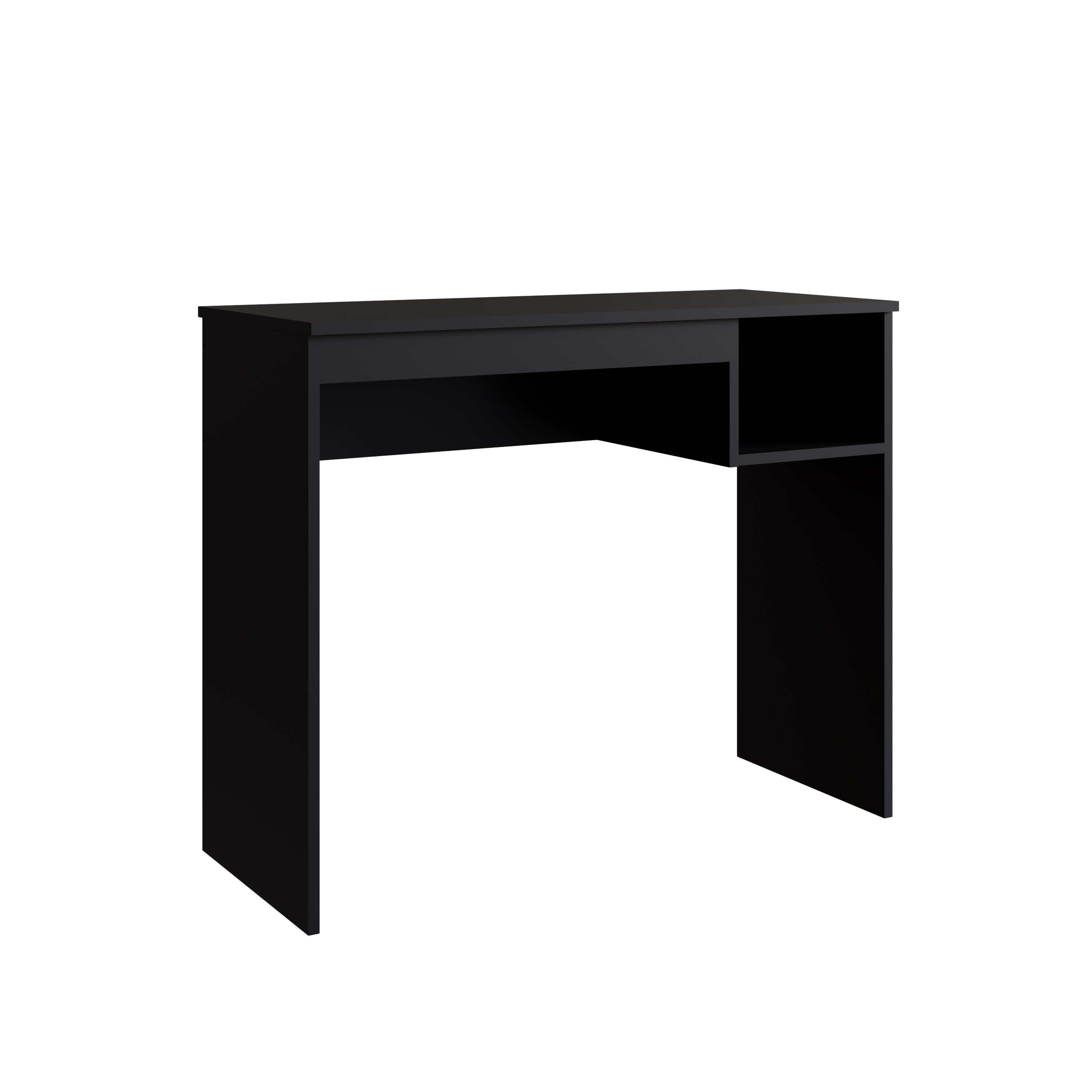 GenialFlex Noronha Matte Black Computer Desk with Storage Area [0326B.0003]