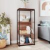 BRV Pozza Black & Brown 4 Shelf Metal Framed Bookshelf [PE 05-50]