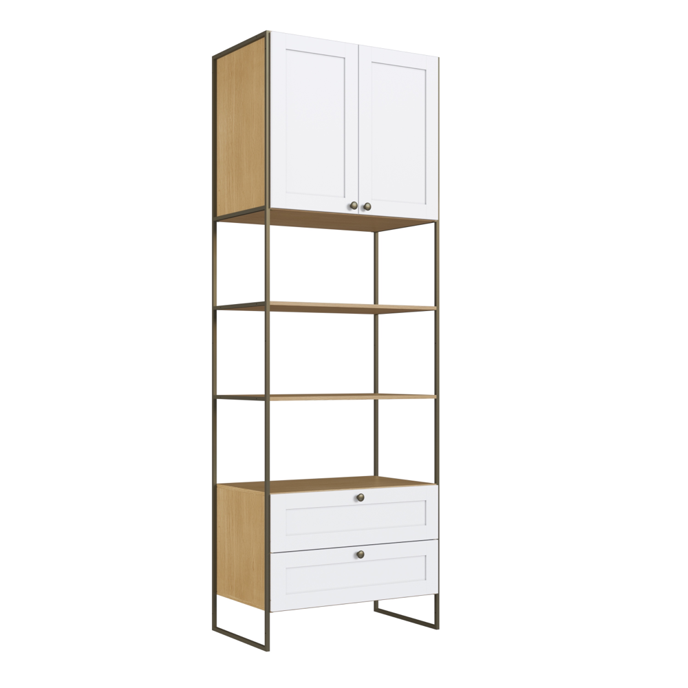 GenialFlex Savana Matte White Metalon Rack with 2 Doors & 2 Drawers [2060.0001]