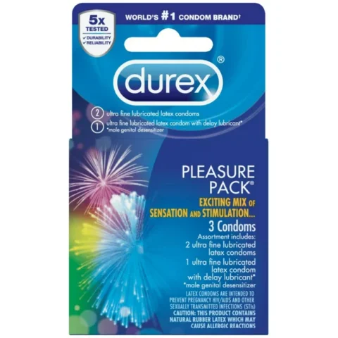 DUREX PLEASURE PACK LATEX CONDOMS 3’S