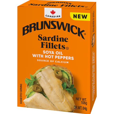 BRUNSWICK SARDINE FILLET SOYA OIL WITH HOT PEPPERS 106G