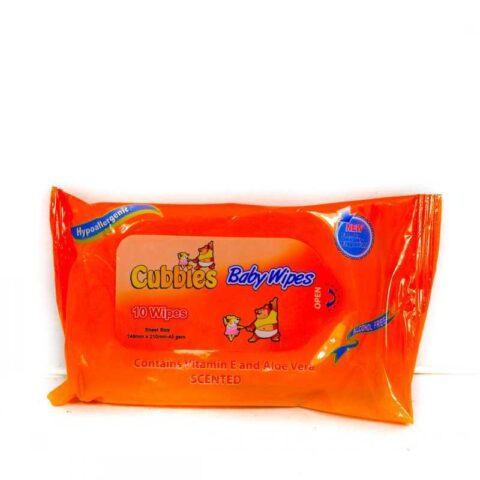 CUBBIES BABY WIPES TRAVEL PACK 10’S