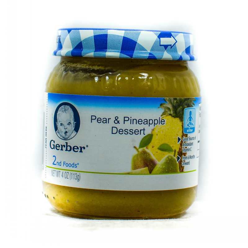 GERBER 2ND FOODS PEAR &amp; PINEAPPLE DESSERT 113G