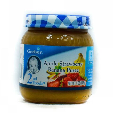 GERBER 2ND FOODS APPLE, S/BERRY & BANANA PUREE 113G