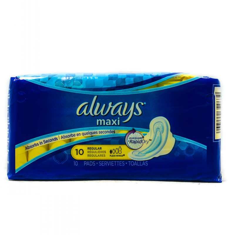 ALWAYS MAXI REGULAR W/WINGS REG 10'S