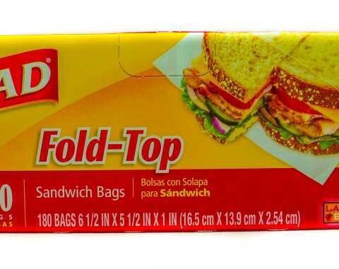 GLAD SANDWICH FOLD-TOP BAGS 180’S