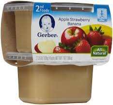 GERBER 2ND FOODS APPLE & STRAW/BANANA 2PK 198G